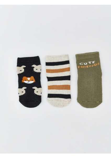 Yeni Sezon Desenli Erkek Bebek Soket Çorap 3'lü