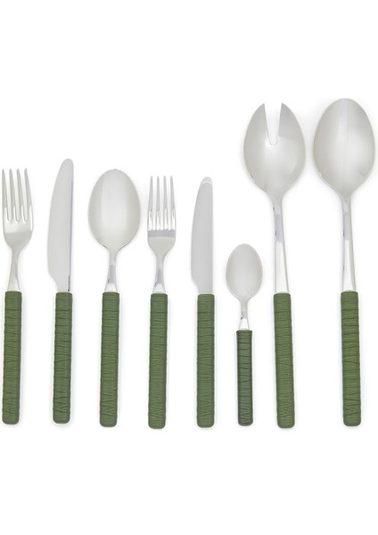 Ratan Yeşil 74 Parça Çatal Bıçak Kaşık Seti