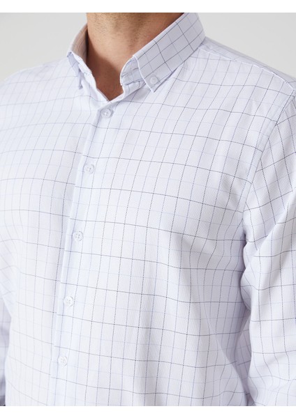 Yeni Sezon Regular Fit Uzun Kollu Ekose Armürlü Erkek Gömlek modelleri