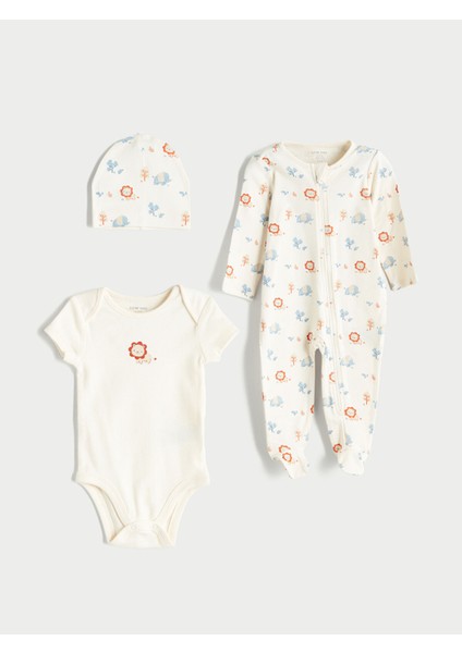 Yeni Sezon Baskılı Erkek Bebek Hastane Çıkış Seti