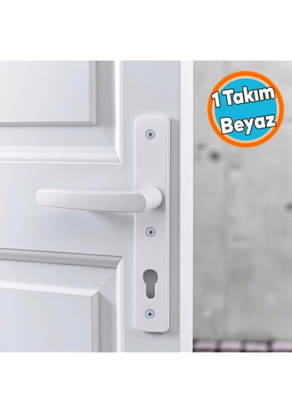 1 Takım Pvc Kapı Kolu Beyaz Balkon Banyo Tuvalet Wc Plastik Kulp Kilitsiz Kol