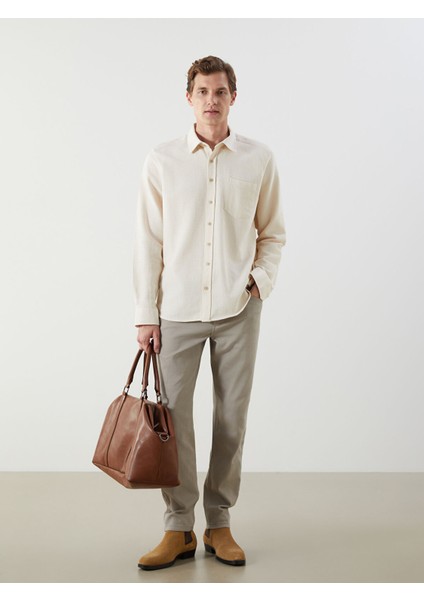 Yeni Sezon Slim Fit Uzun Kollu Armürlü Erkek Gömlek fiyatları