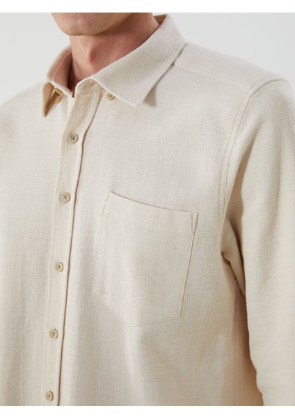 Yeni Sezon Slim Fit Uzun Kollu Armürlü Erkek Gömlek modelleri