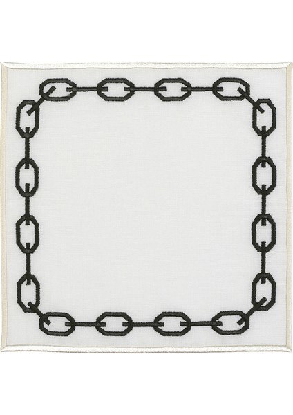 Zincir Desenli 2'li Siyah Bardak Altlık