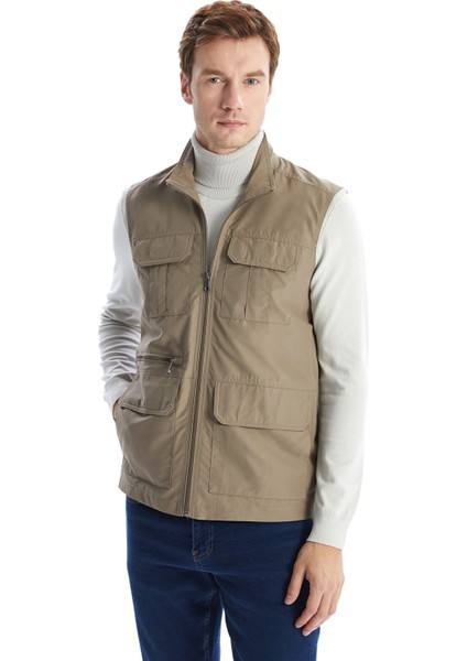 Yeni Sezon Standart Kalıp Dik Yaka Erkek Avcı Yeleği