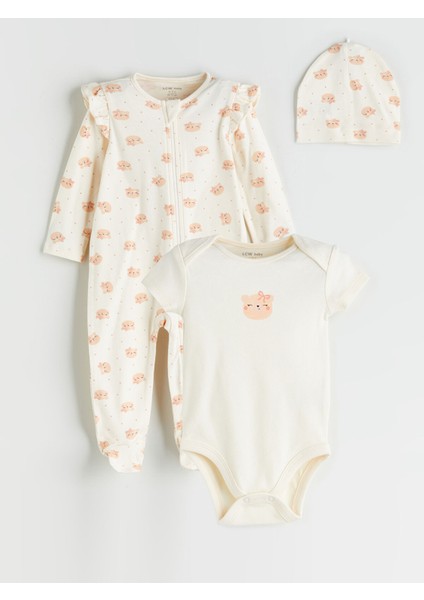 Yeni Sezon Baskılı Kız Bebek Hastane Çıkış Seti