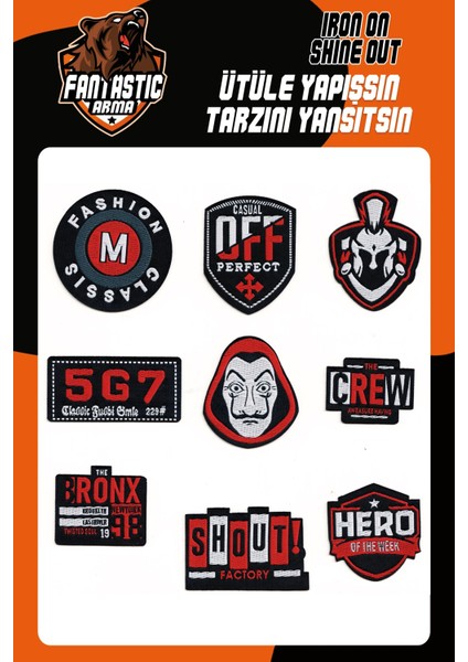 Ütü ile Yapışan Dokuma Arma Seti Patch Yama Fashıon, Hero Modeli