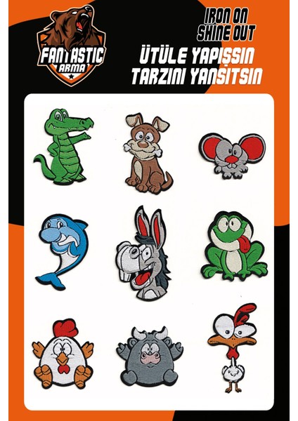 Ütü ile Yapışan Dokuma Arma Seti Patch Yama Timsah, Eşek, Renkli Hayvanlar Modeli