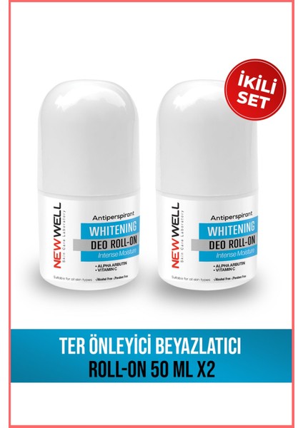 2 Adet Ter Önleyici Beyazlatıcı Roll-On 50 ml