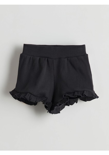 Yeni Sezon Beli Lastikli Basic Kız Bebek Şort