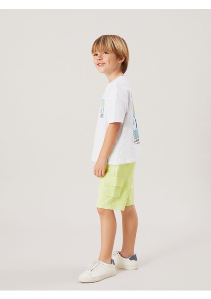 Yeni Sezon Beli Lastikli Cepli Erkek Çocuk 2 Iplik Şort