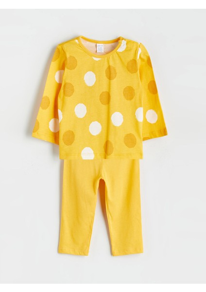 Yeni Sezon Bisiklet Yaka Baskılı Erkek Bebek Pijama Takımı