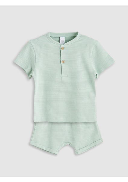 Yeni Sezon Basic Erkek Bebek Tişört ve Şort 2'li