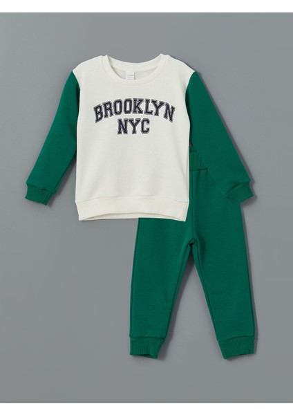 Yeni Sezon Bisiklet Yaka Baskılı Erkek Bebek 2'li Takım