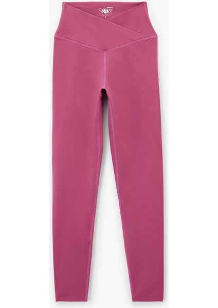 Asimetrik Yüksek Bel Slim Fit Spor Tayt