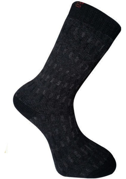 Kuzu Yünü Havlu Erkek Çorabı - Yupik - Siyah - No: 41-44 (13906)