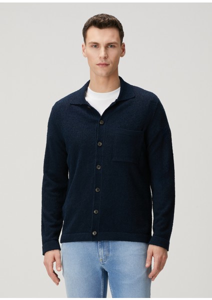 Lacivert Polo Yaka Organik Pamuk Triko