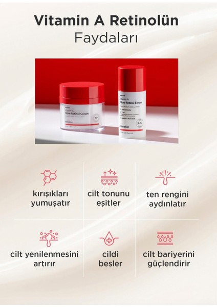 Vitamin A Glow Retinol Yaşlanma Karşıtı Ton Eşitleyici Aydınlatıcı Cilt Serumu 30 ml fırsatları