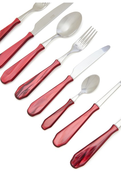 Venezia Kırmızı Çelik 74 Parça Çatal Bıçak Kaşık Seti fiyatları
