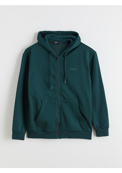 Yeni Sezon Kapüşonlu Erkek Fermuarlı Sweatshirt