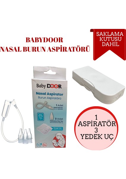 Babydoor Nasal Burun Aspiratörü Seti ve 10 Adet Yedek Uç Bebek Burun Temizleyici Nazal Başlangıç Set fiyatları