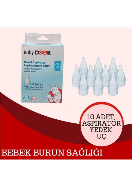 Babydoor Nasal Burun Aspiratörü Seti ve 10 Adet Yedek Uç Bebek Burun Temizleyici Nazal Başlangıç Set modelleri