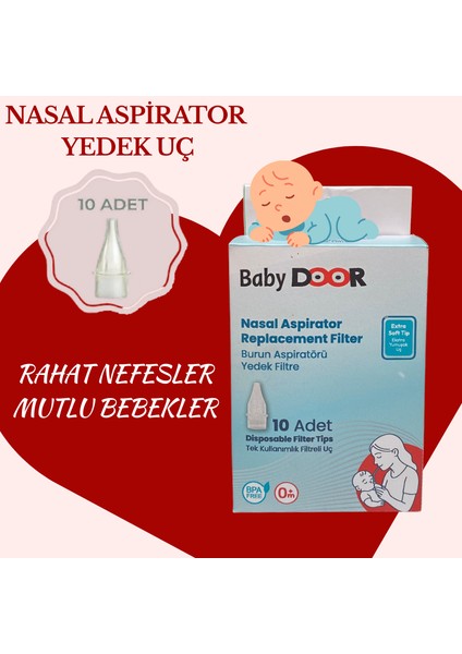 Babydoor Nasal Burun Aspiratörü Seti ve 10 Adet Yedek Uç Bebek Burun Temizleyici Nazal Başlangıç Set fırsatları