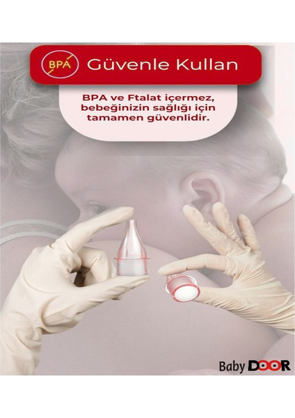 Babydoor Nasal Burun Aspiratörü Seti ve 10 Adet Yedek Uç Bebek Burun Temizleyici Nazal Başlangıç Set