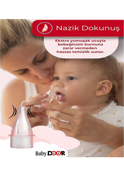Babydoor Nasal Burun Aspiratörü Seti ve 10 Adet Yedek Uç Bebek Burun Temizleyici Nazal Başlangıç Set