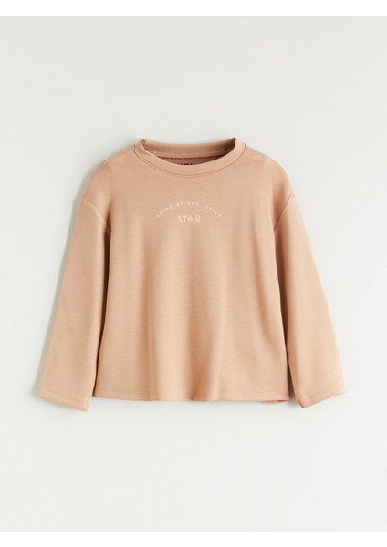 Yeni Sezon Bisiklet Yaka Baskılı Kız Bebek Sweatshirt ve Tayt 2'li fiyatları