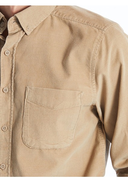 Yeni Sezon Regular Fit Uzun Kollu Kadife Erkek Gömlek modelleri