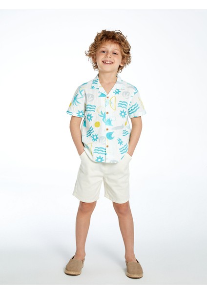 Yeni Sezon Beli Lastikli Erkek Çocuk Gabardin Şort