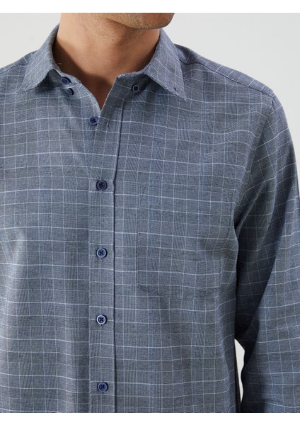 Yeni Sezon Regular Fit Uzun Kollu Ekose Gabardin Erkek Gömlek modelleri