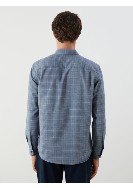 Yeni Sezon Regular Fit Uzun Kollu Ekose Gabardin Erkek Gömlek fırsatları