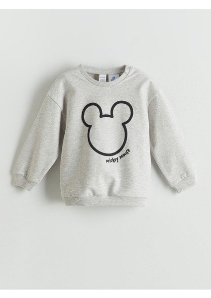 Yeni Sezon Bisiklet Yaka Mickey Mouse Baskılı Erkek Bebek Sweatshirt ve Eşofman Alt fiyatları