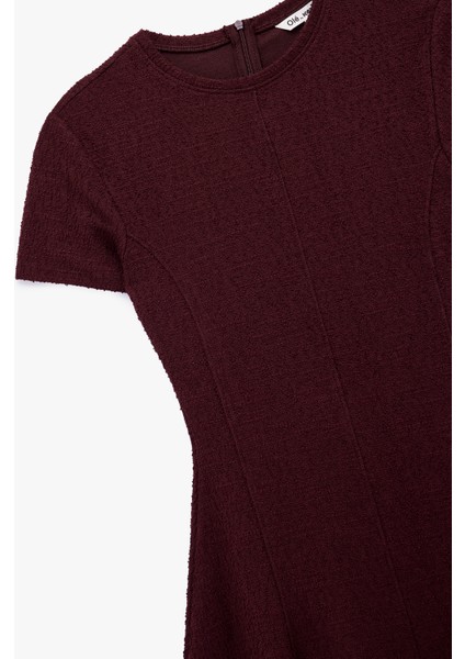 Viskon Karışımlı Kısa Kollu Bisiklet Yaka Mini Elbise indirimleri