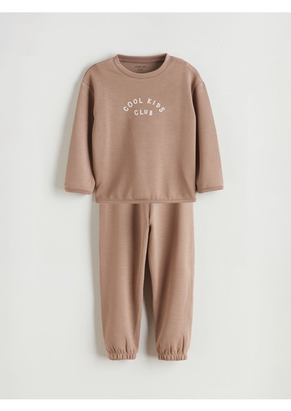 Yeni Sezon Bisiklet Yaka Erkek Bebek Sweatshirt ve Eşofman Alt 2'li