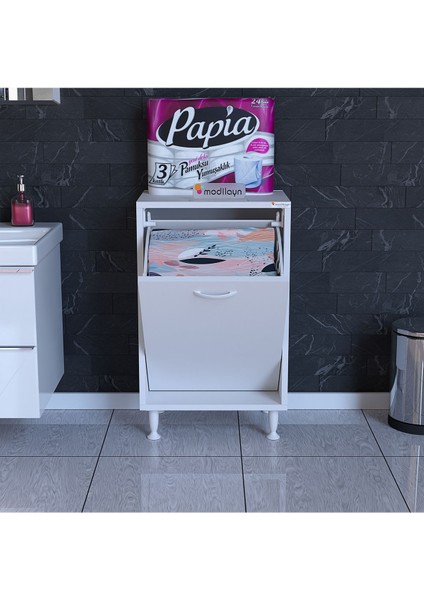 50 x 75 x 32,5 cm Çok Amaçlı Banyo Dolabı Kirli Çamaşır Sepetli Dolap Mutfak Dolabı