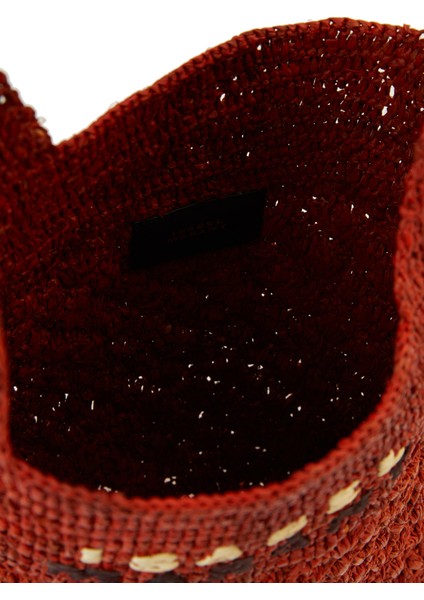 Turuncu Kadın Rafya Alışveriş Çantası indirimleri