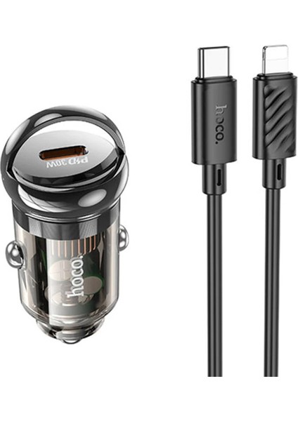 Hoco Z53 Sight Single PD30W Type-C Girişli Araç Çakmaklık Hızlı Şarj Aleti + Type-C To iPhone LIGHTN-(1903) indirimleri