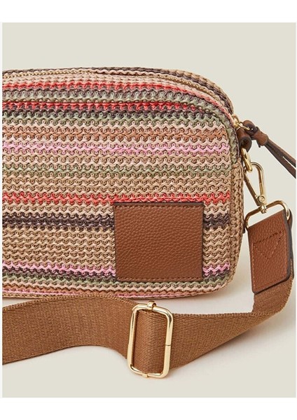 Strıpe Raffıa Camera Bag Pastel Multi modelleri