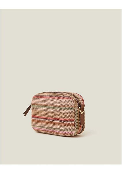 Strıpe Raffıa Camera Bag Pastel Multi fırsatları