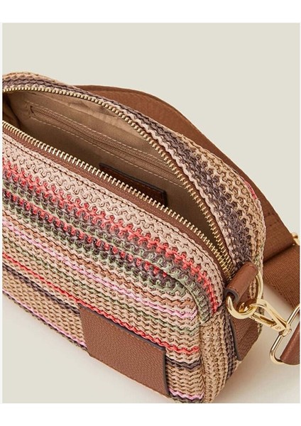 Strıpe Raffıa Camera Bag Pastel Multi indirimleri