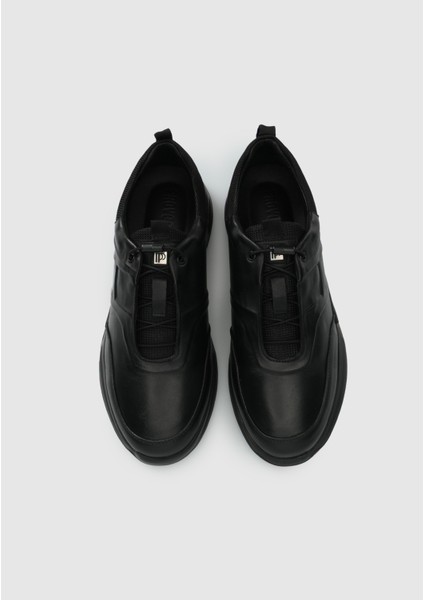 Siyah Deri Erkek Sneaker indirimleri