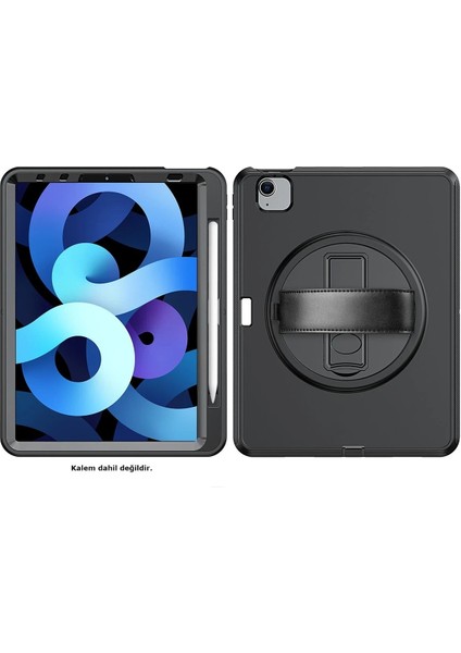 Newface iPad 2022 10.9 (10.nesil) Kılıf Hand Strap Tablet Kılıfı - Siyah fiyatları