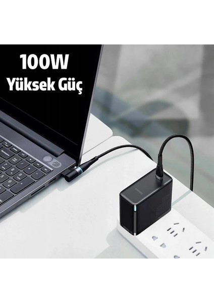 Baseus Zinc Manyetik Type-C To Dc Square Portu Lenovo Laptop Şarj Kablosu 100W 2M-(1903) fiyatları