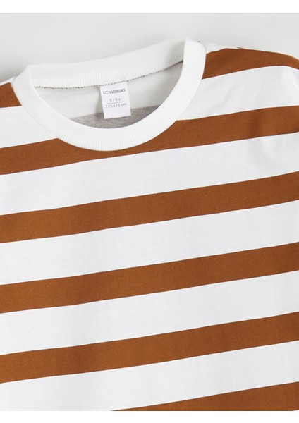 Yeni Sezon Bisiklet Yaka Çizgili Erkek Çocuk Tişört 2'li modelleri