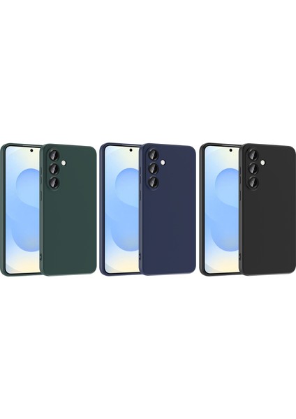 Galaxy S25 FE Kılıf Zore Mara Lansman Kapak 3'lü Ekonomik Paket / Siyah - Lacivert - Koyu Yeşil modelleri