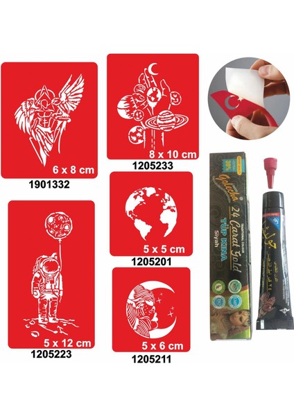 Evrenin Sırları Hint Kınası ile Geçici Dövme Yapma Seti