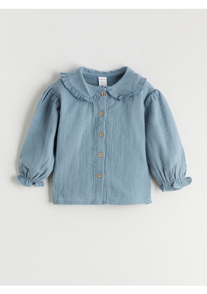 Yeni Sezon Bebe Yaka Kız Bebek Gömlek ve Pantolon 2'li modelleri